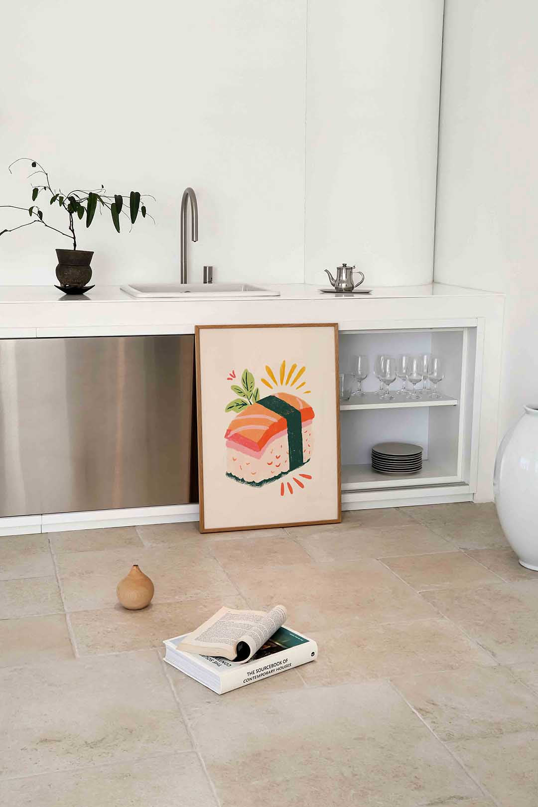 Sushi illustratie – culinaire wandkunst als portret poster