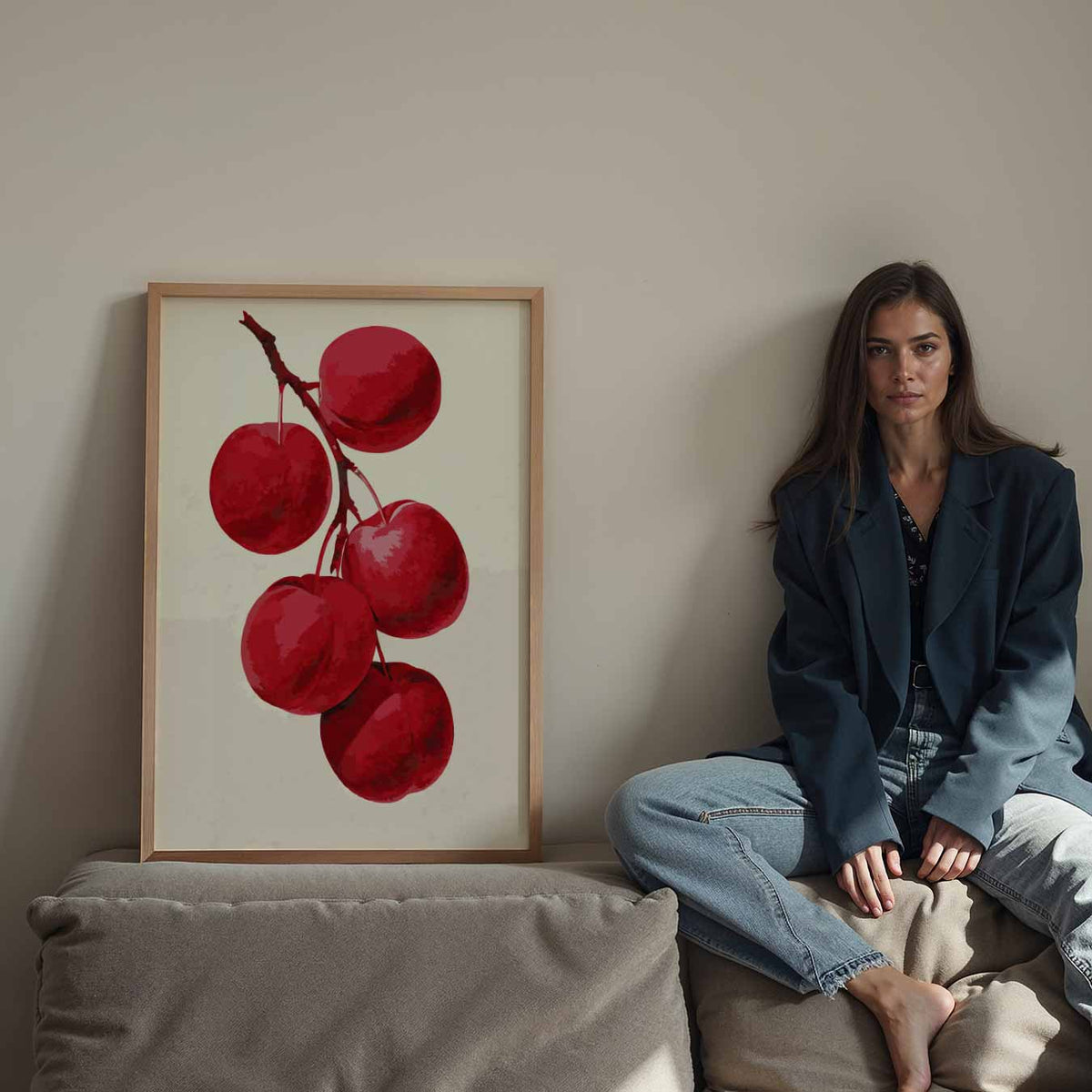 Elegante Rode Vruchten – staande keuken wanddecoratie van WallArtistic