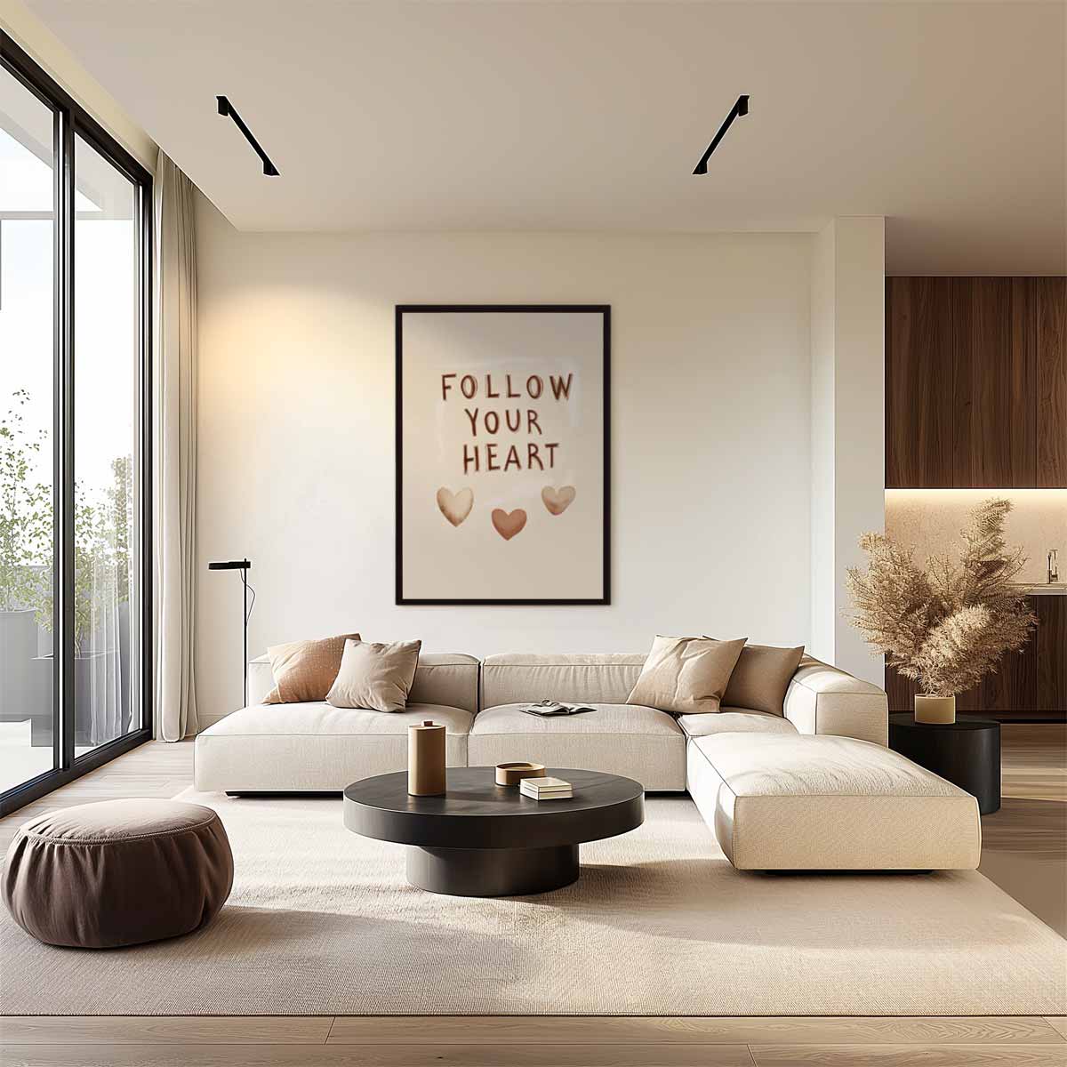 Volg je Hart Poster – dibond wanddecoratie in staand formaat