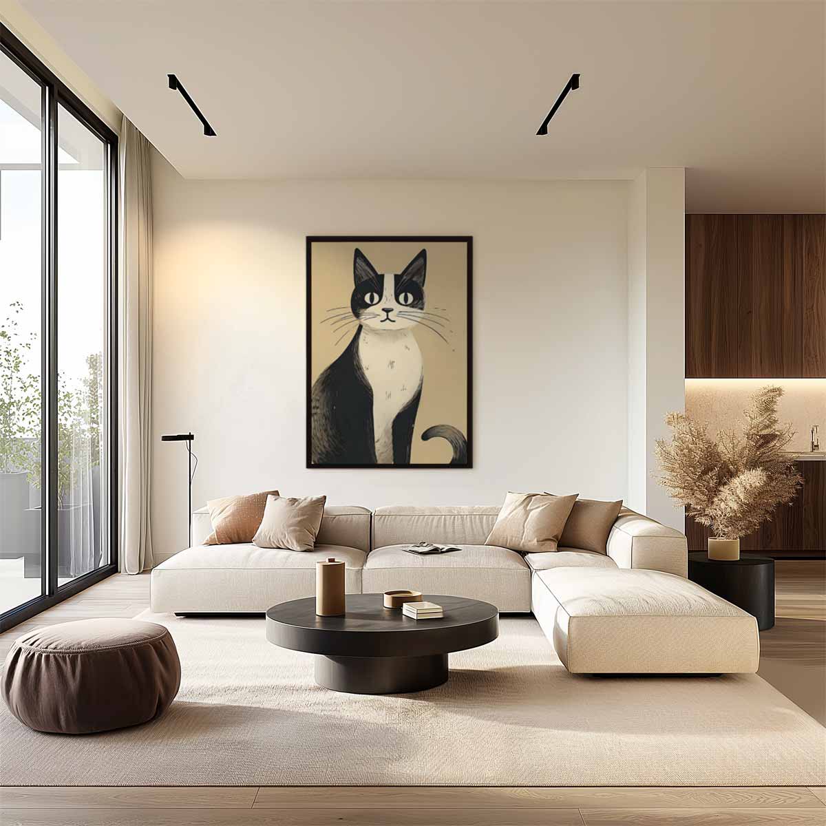 Gatto senza tempo su opera d'arte da parati