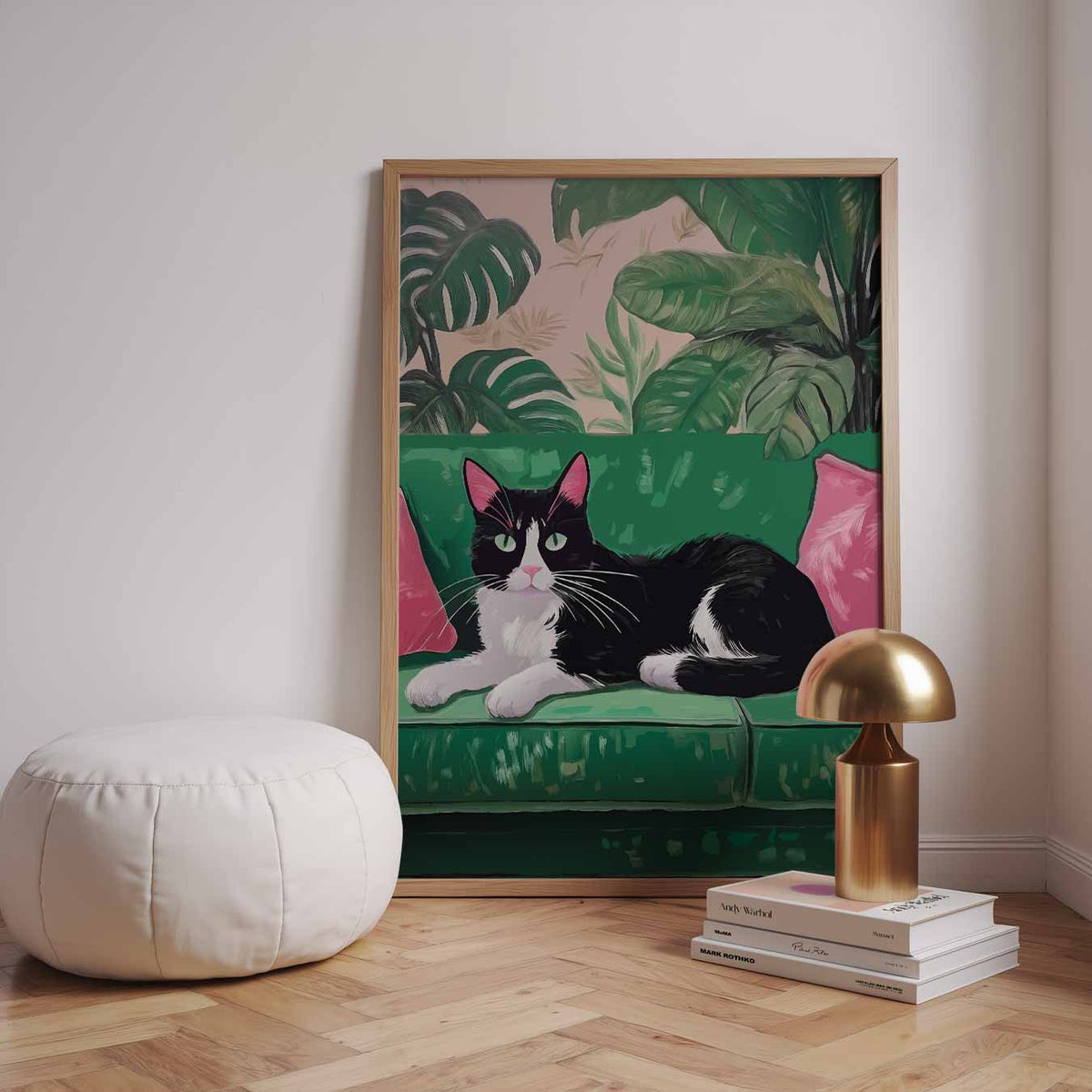 Cozy Cat in Jungle Chill – dieren poster in staand formaat