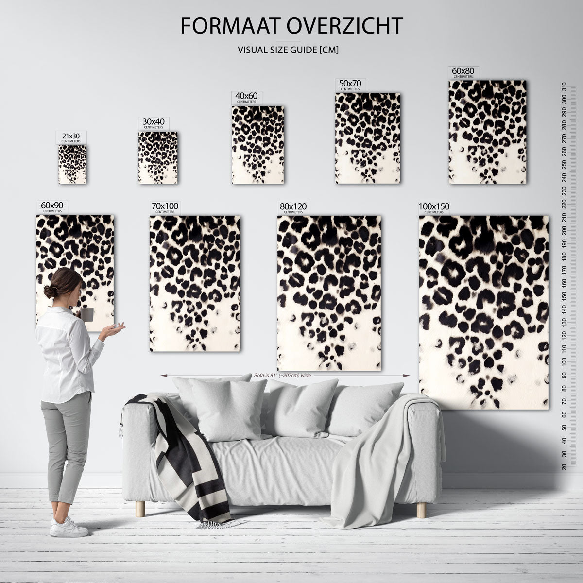 Luipaardpatroon – staande muurposter met safari thema