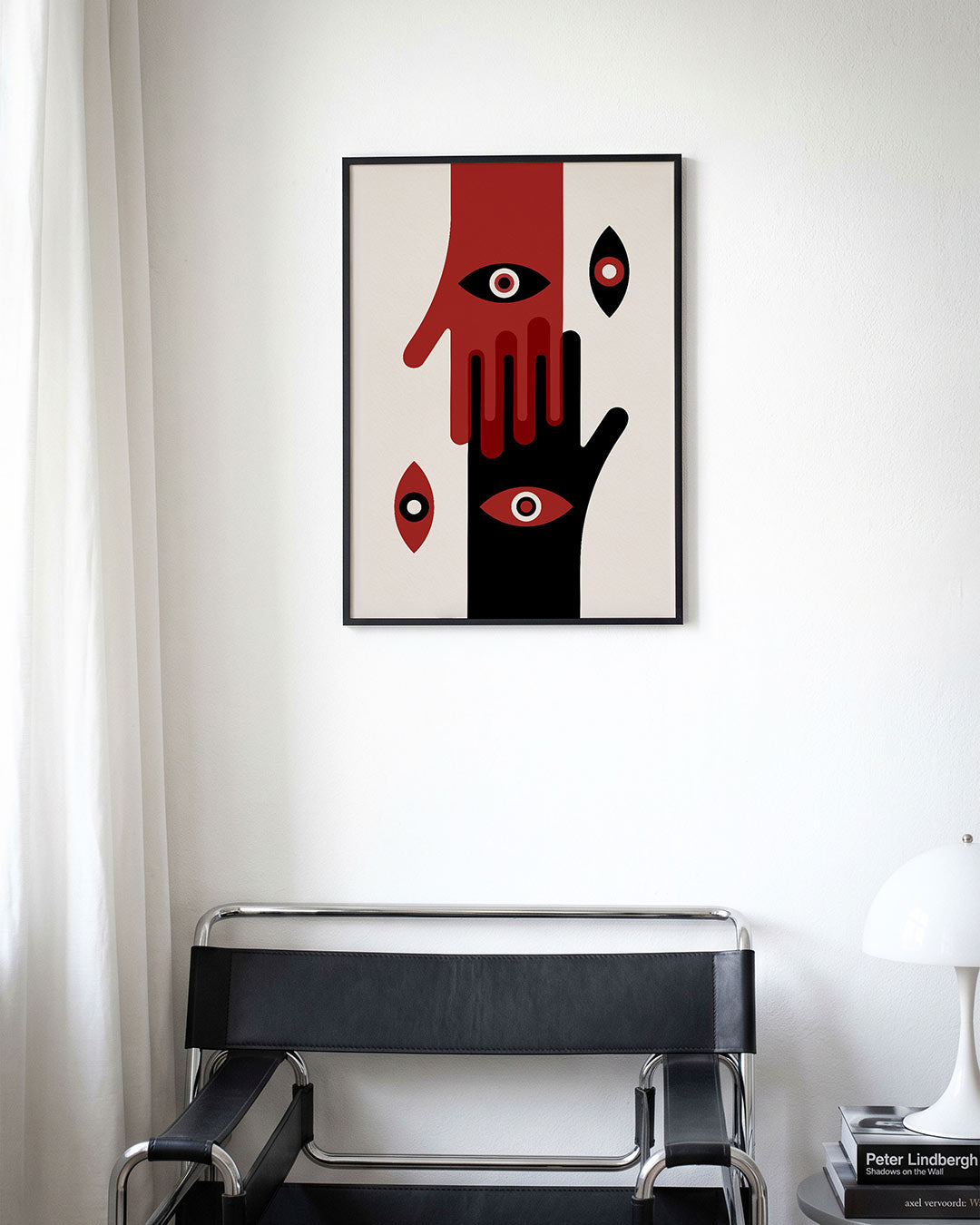 Handen en ogen – moderne Bauhaus wandkunst als poster