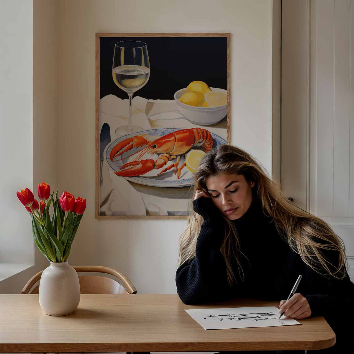 Luxe Diner Belevenis – keuken poster als sfeervolle staande wanddecoratie