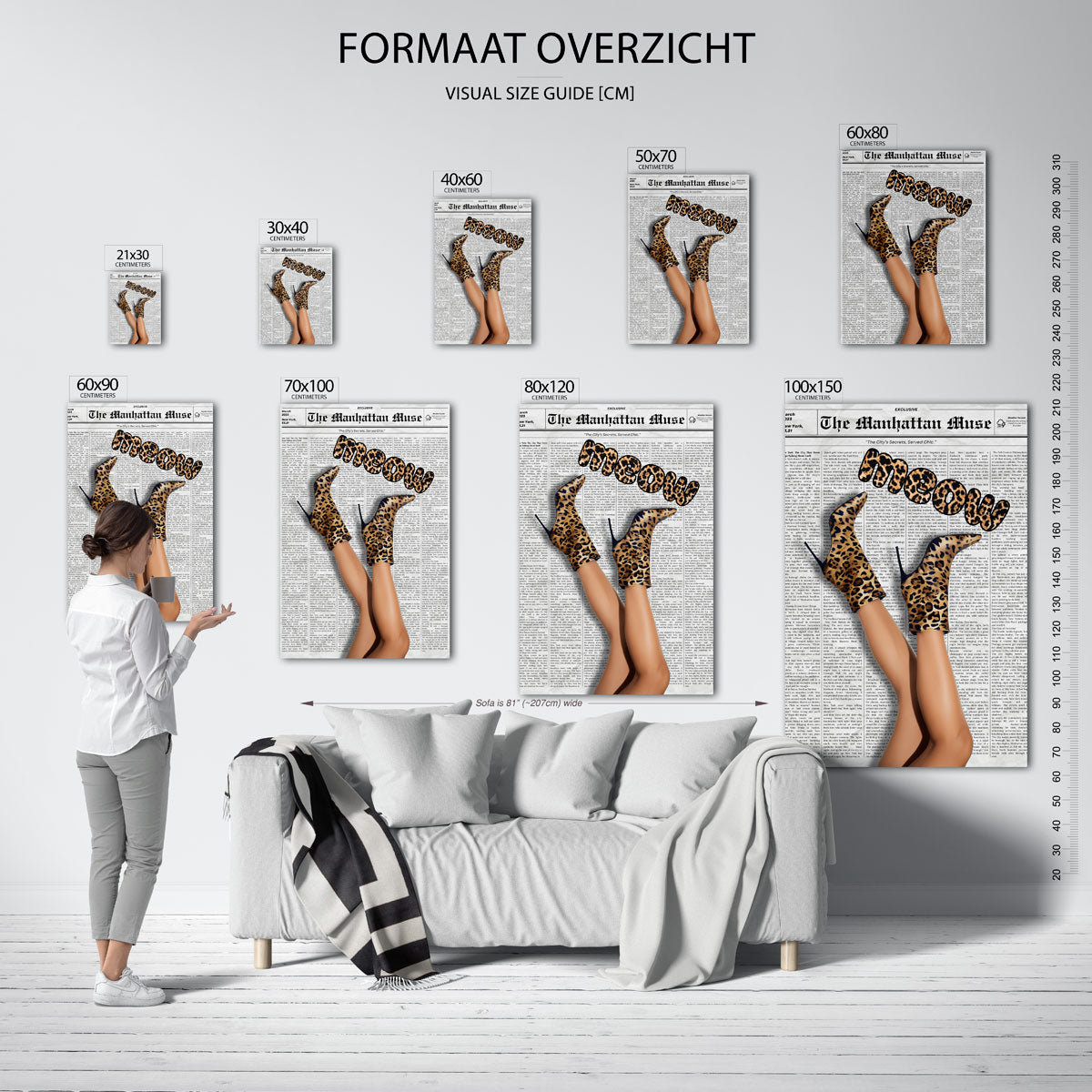 Luipaardprint laarzen – staande muurposter in Pop Art stijl