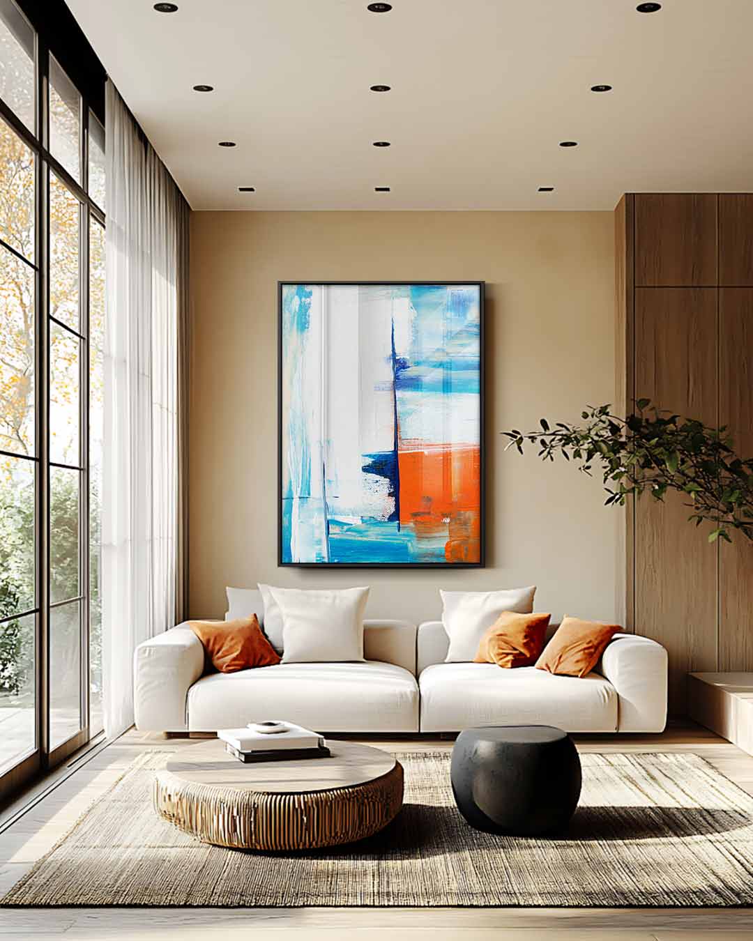 Abstracte Kleurenpracht – staand kunstwerk voor modern interieur