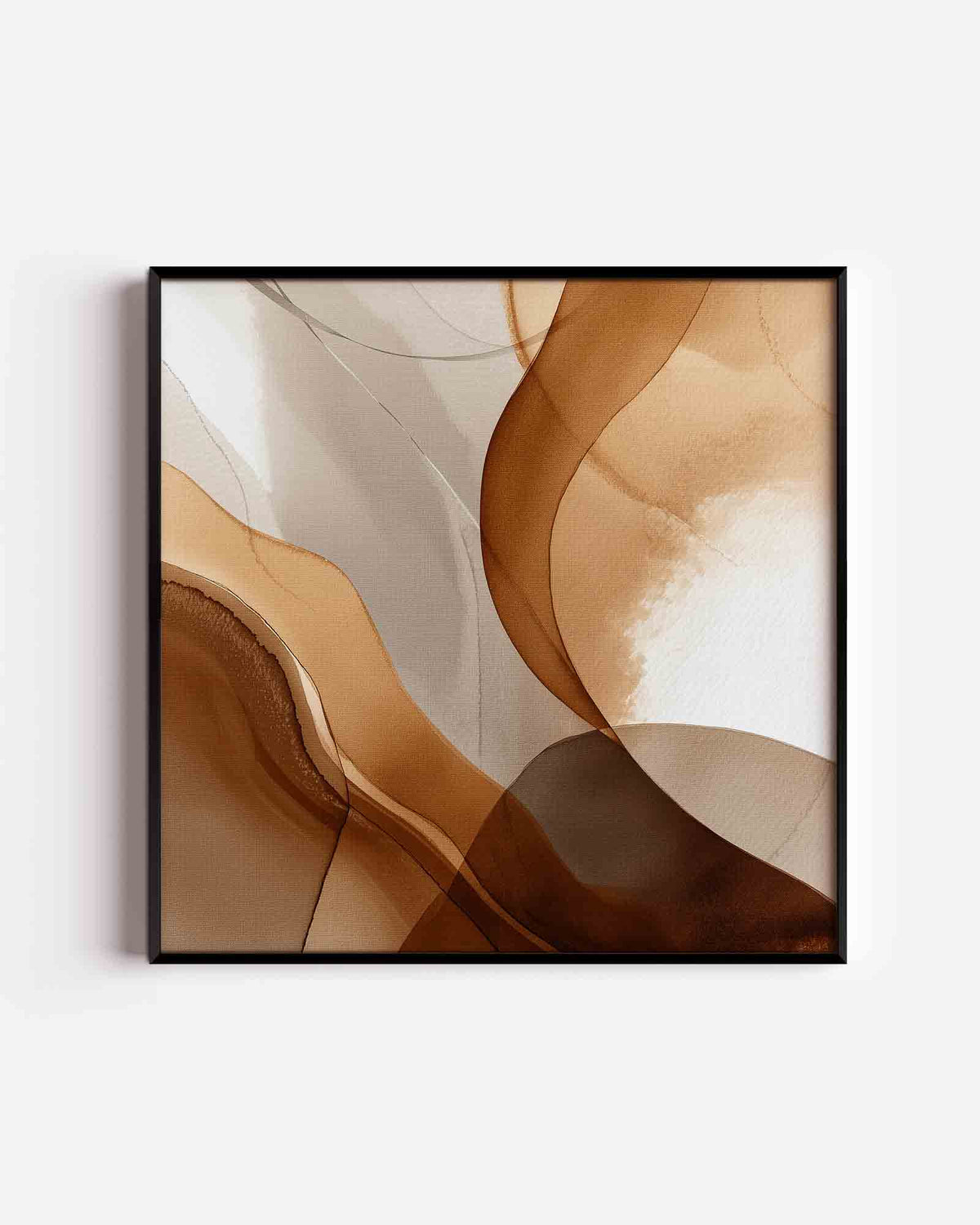 Abstracte bruine vormen – abstracte vierkante poster als wanddecoratie