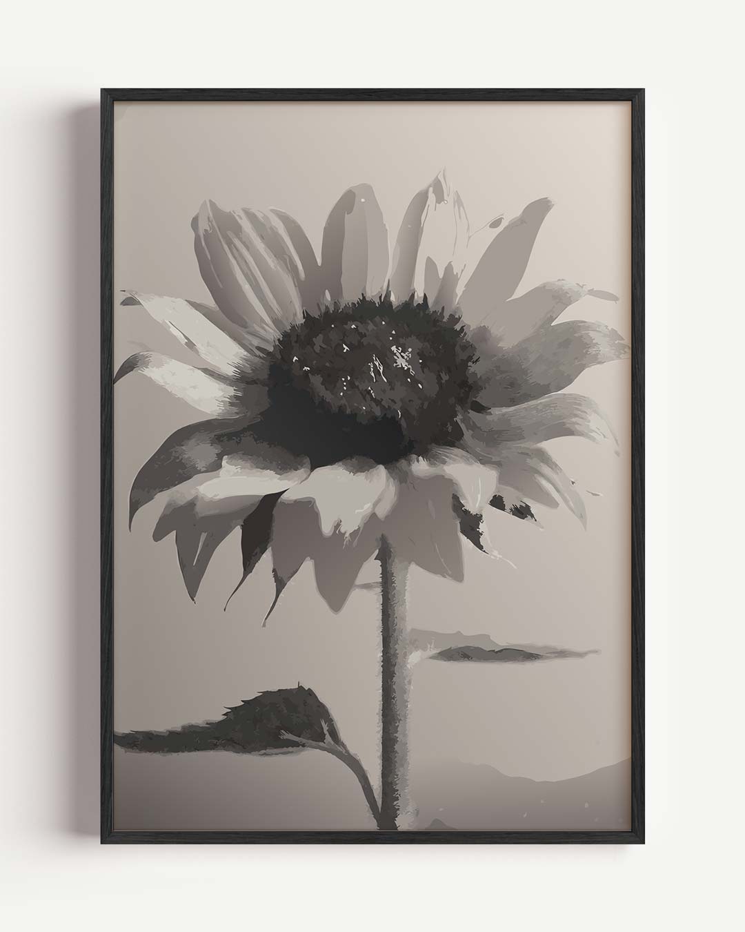 Elegante Zonnebloem – bloemen portret poster als wanddecoratie