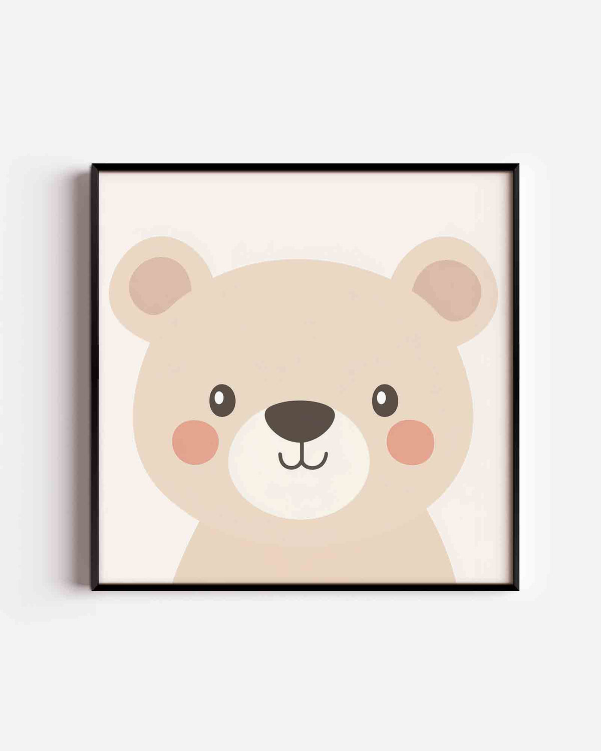 Schattige beer – vierkante kinderposter als wanddecoratie