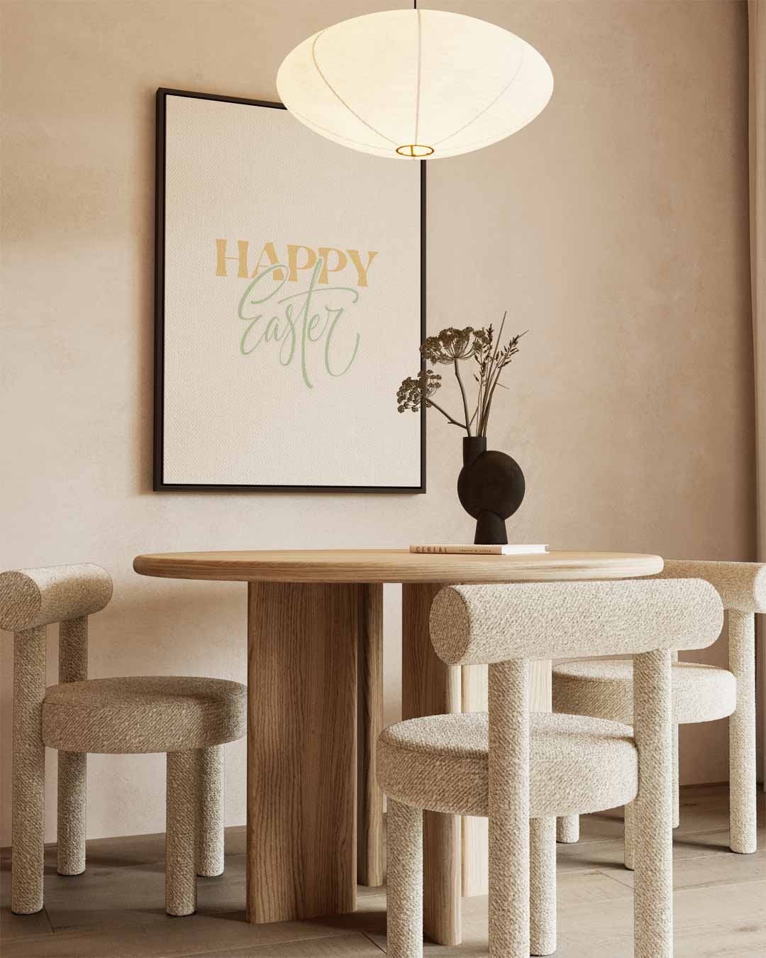 Happy Easter Poster – canvas wanddecoratie in portret formaat