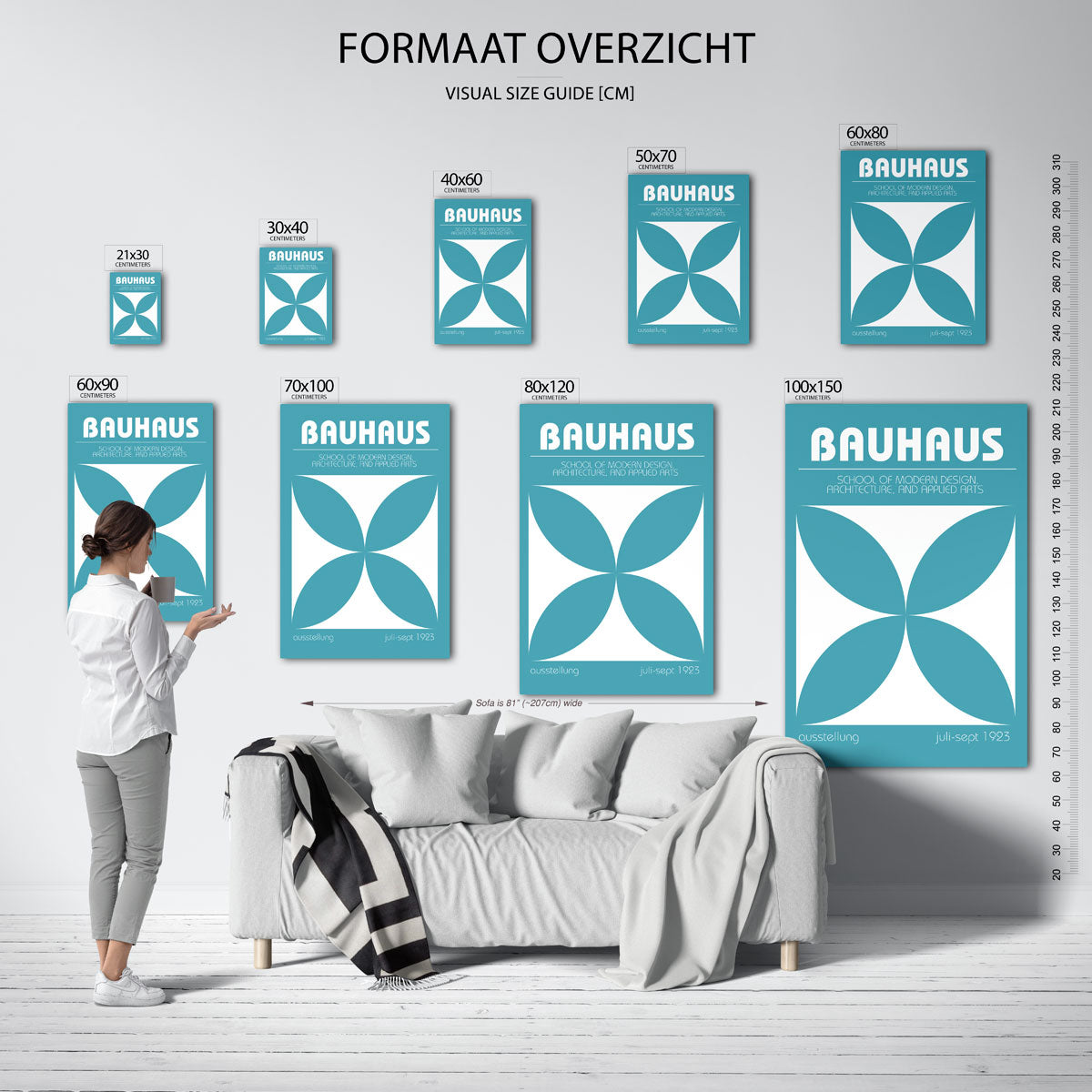 Vorm en kleur – geometrische poster in Bauhaus-stijl van WallArtistic