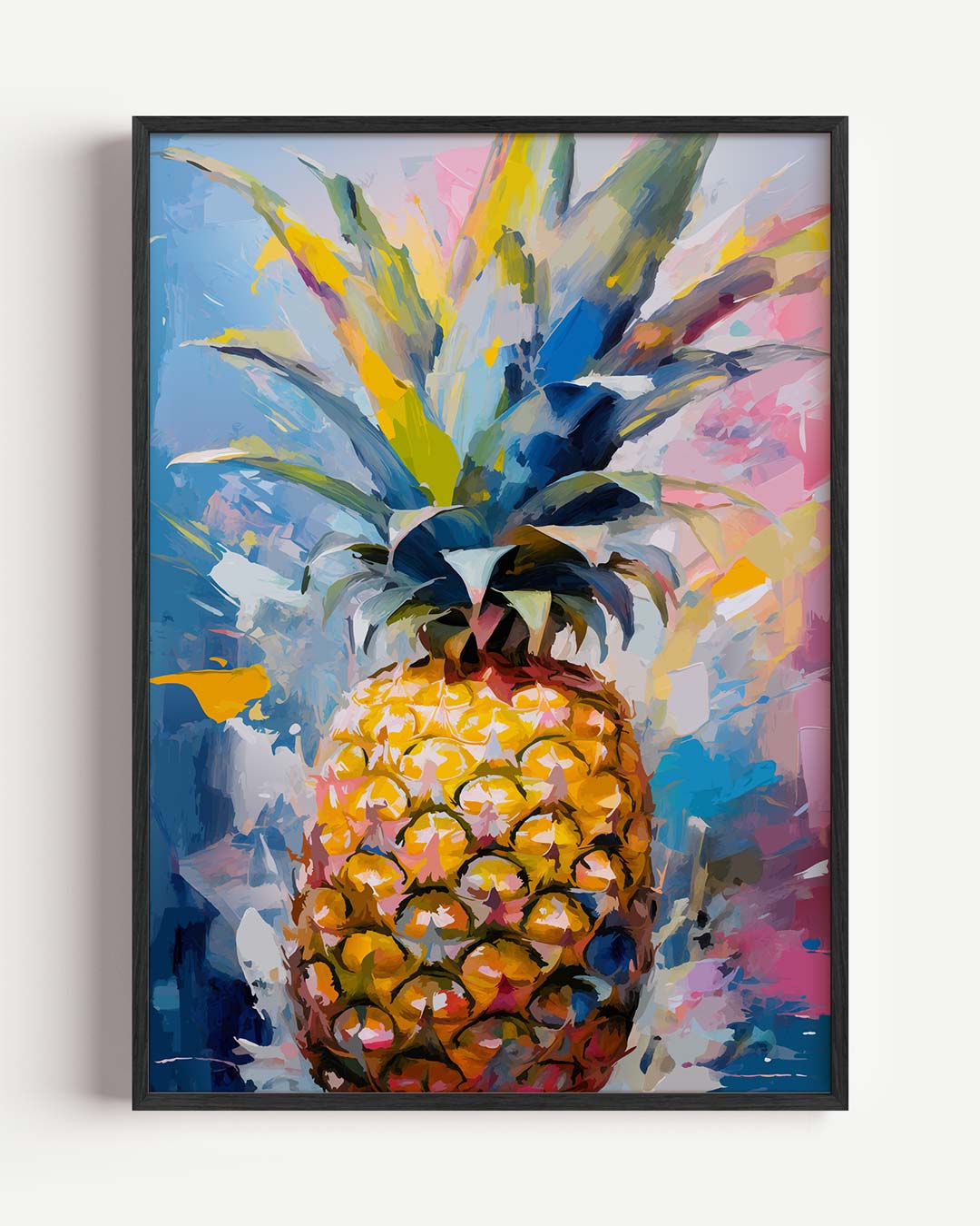 Ananas Kleurenexplosie – keuken portret poster als wanddecoratie
