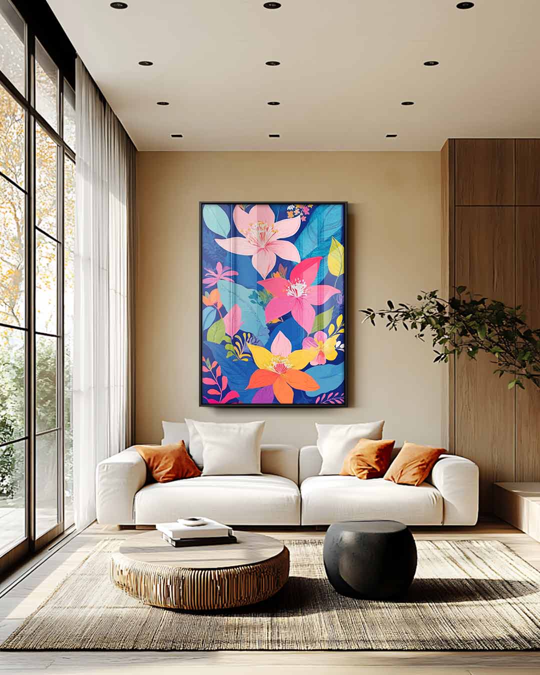 Bloemenparadijs Kunstwerk – kunstwerk met zwarte baklijst