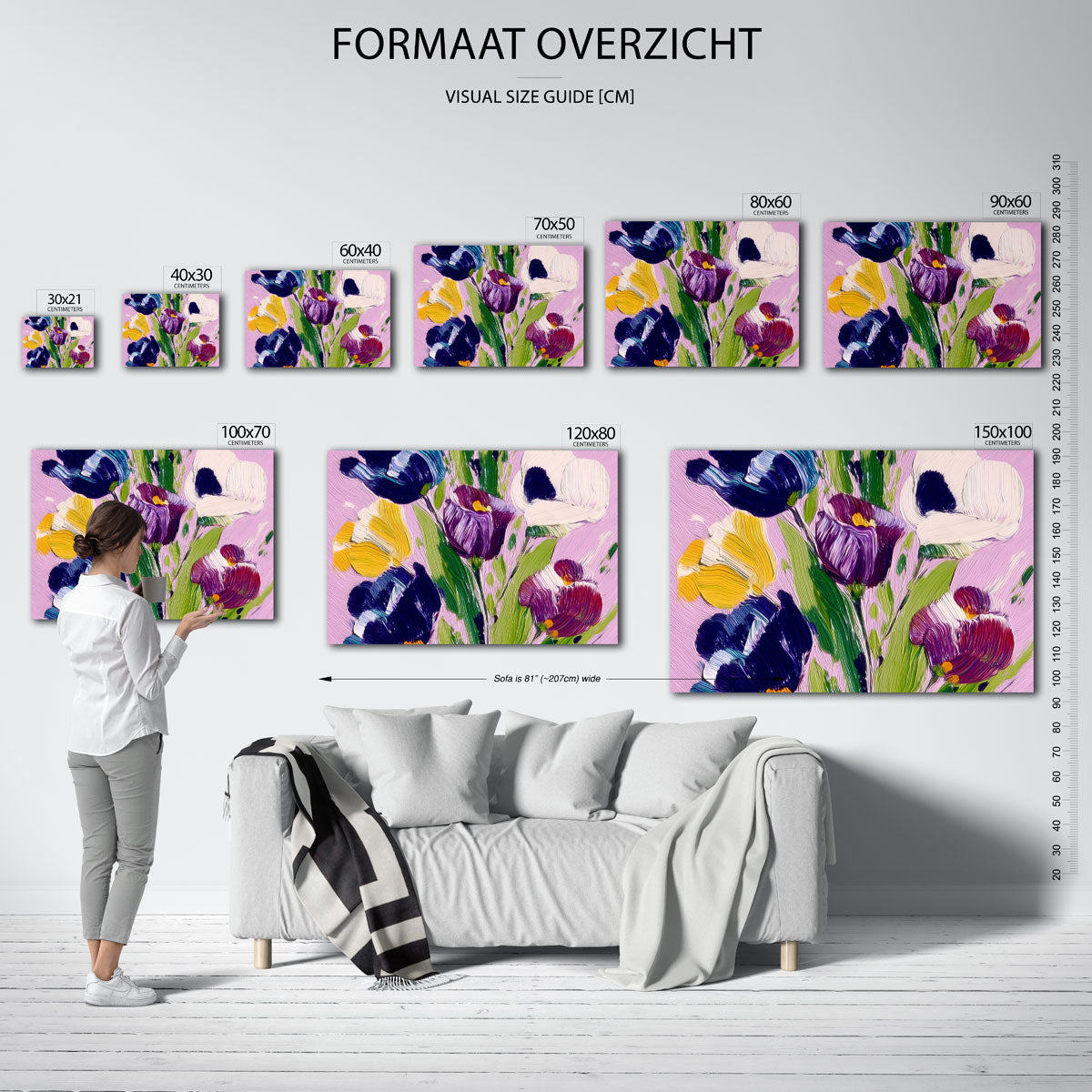 Bloemen in levendige kleuren – liggende muurposter met bloemen