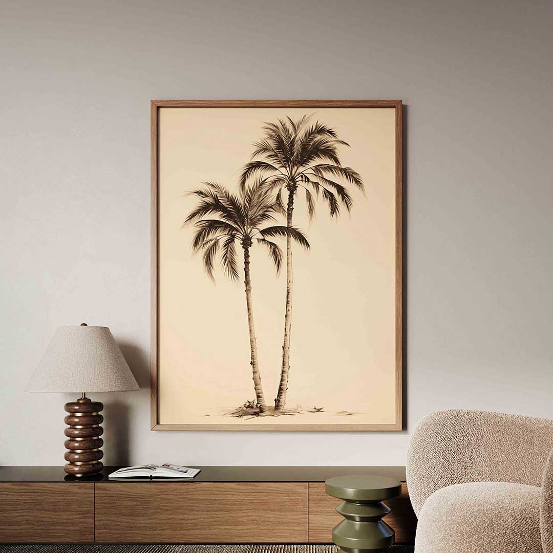 Twee palmbomen – tropische jungle poster in staand formaat