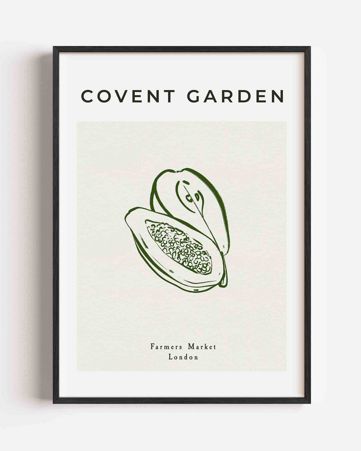Papaya schets – keuken portret poster als wanddecoratie