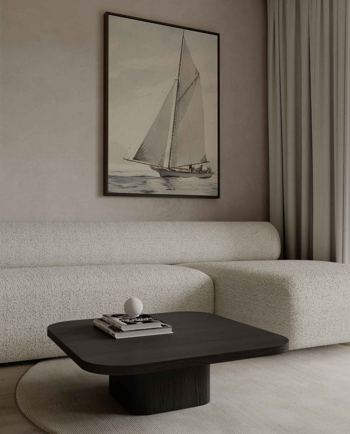 Zeilavontuur op open water – dibond wanddecoratie in staand formaat