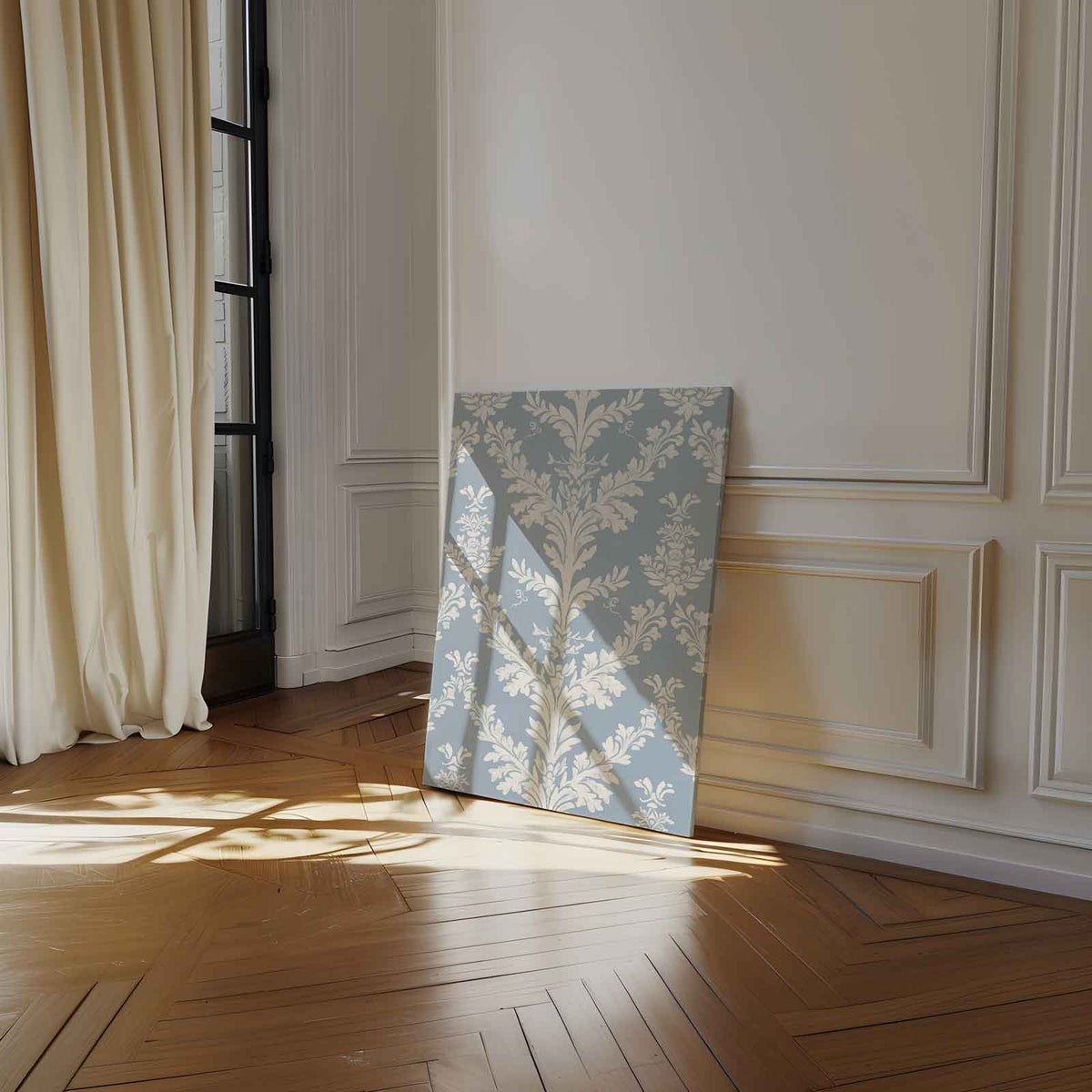 Klassiek Barok Bloemenbehang – canvas wanddecoratie in portret formaat