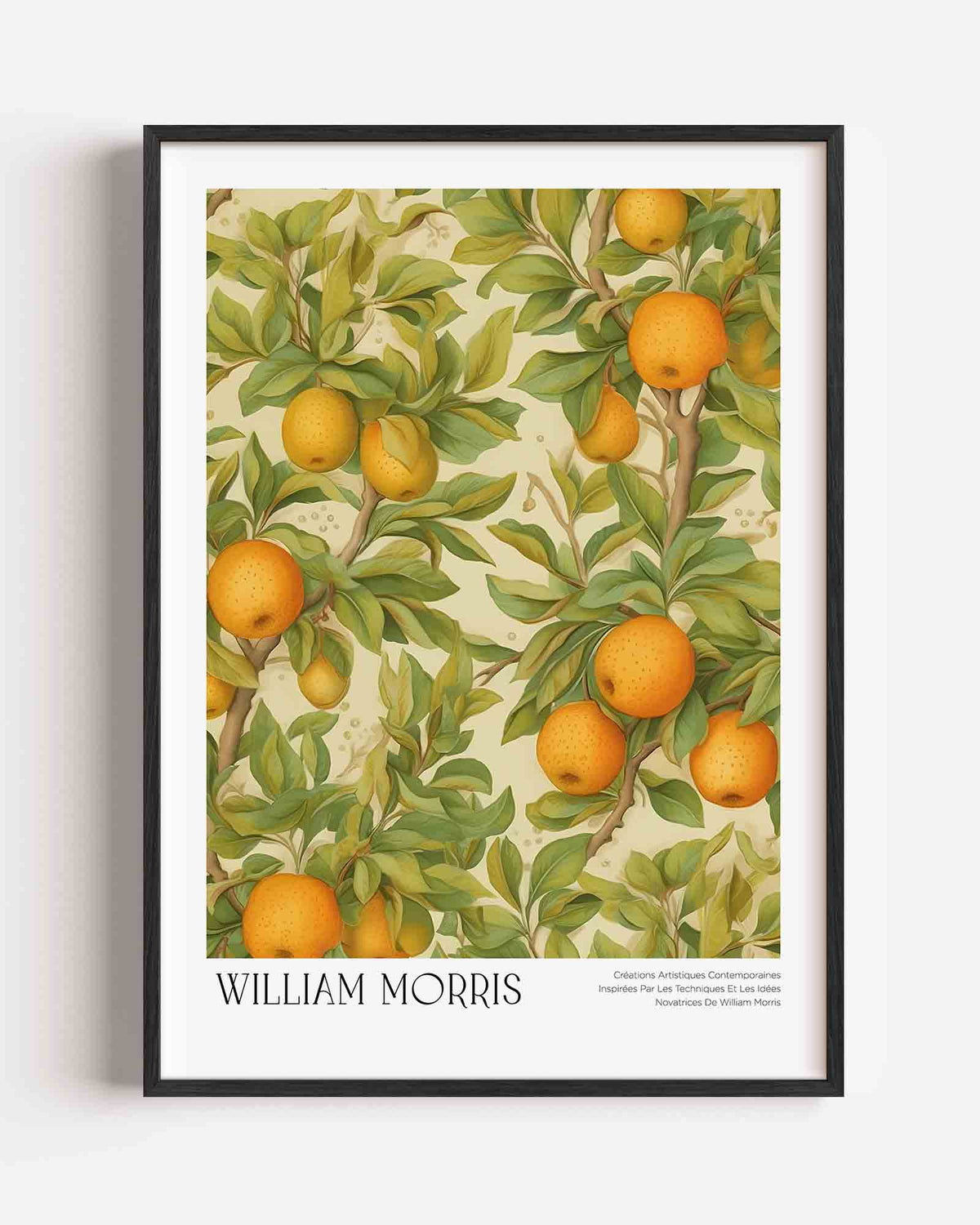 Citrus en bladeren – William Morris portret poster als wanddecoratie