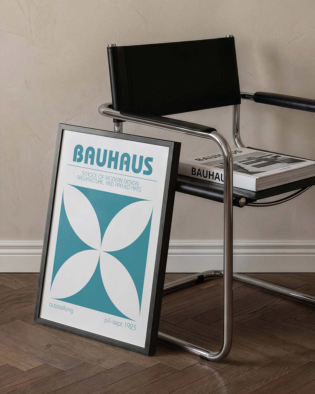 Vorm en balans – staande Bauhaus poster voor aan de muur