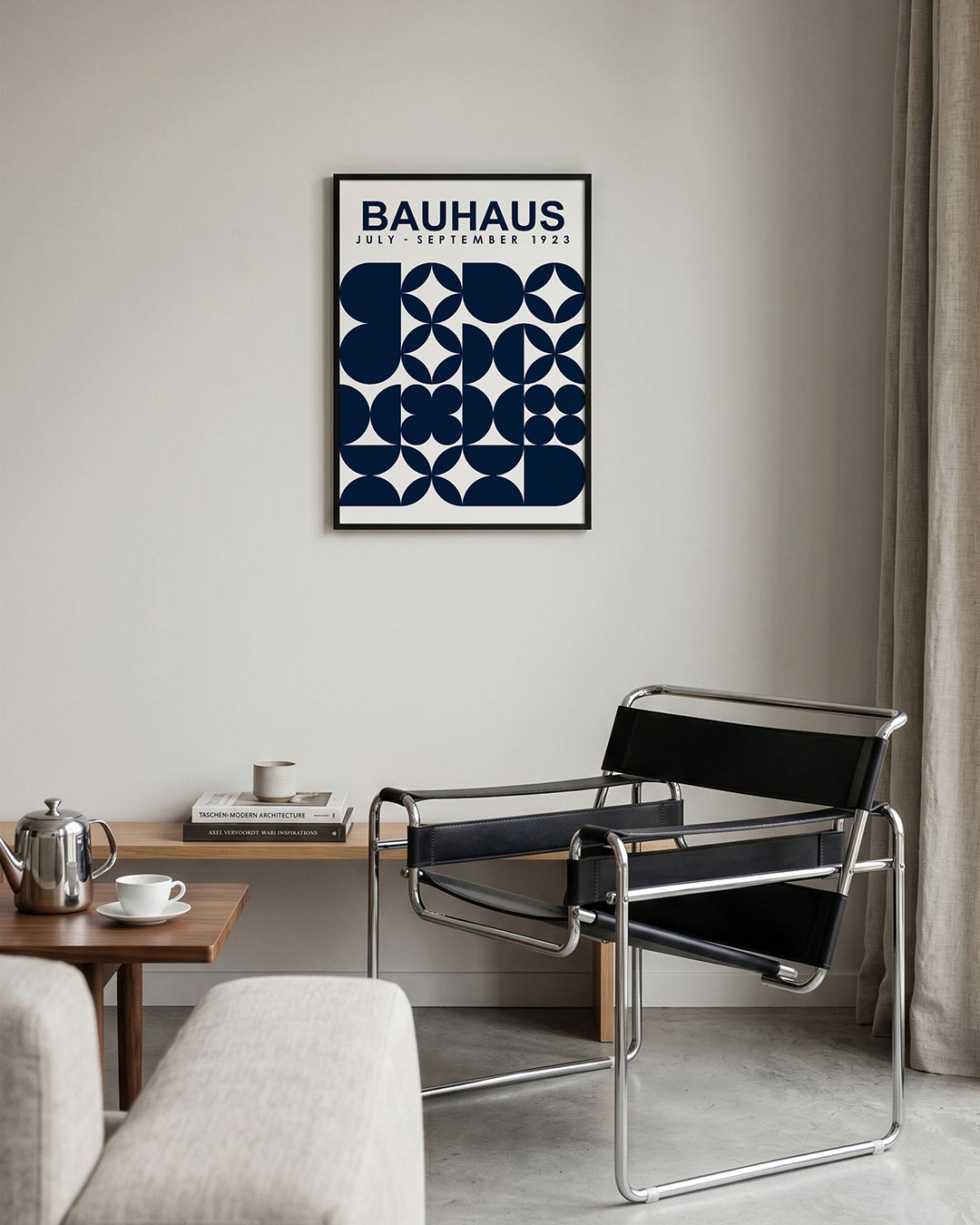 Vormritme en kleur – geometrische Bauhaus poster in staand formaat