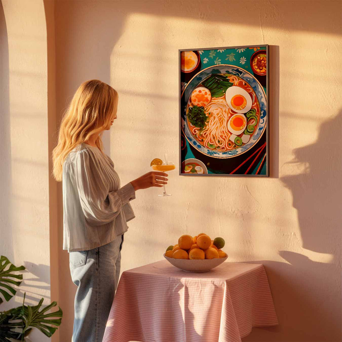 Kleurrijke Ramen – keuken poster als sfeervolle staande wanddecoratie