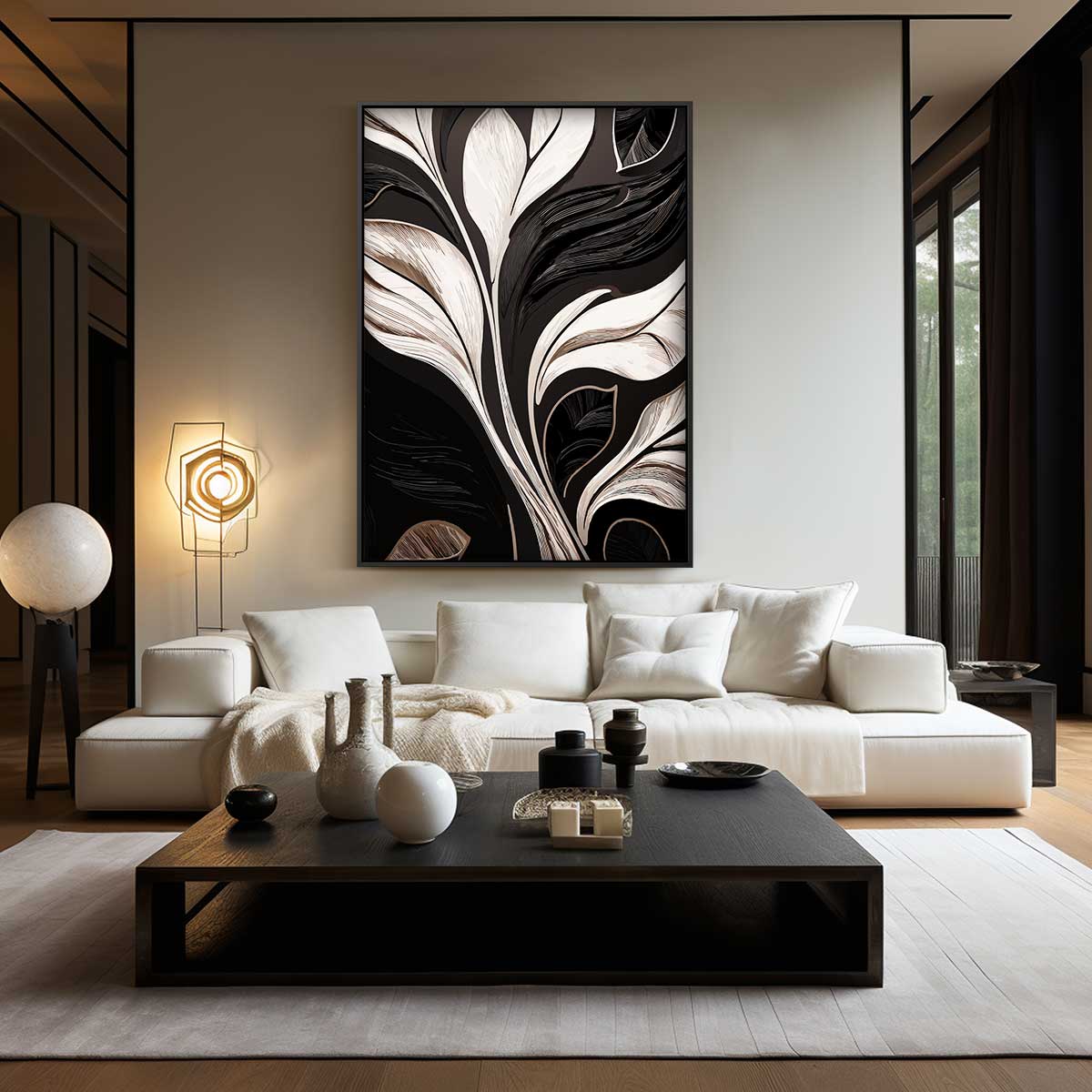 Elegant Botanisch Kunstwerk – modern portret kunstwerk van WallArtistic