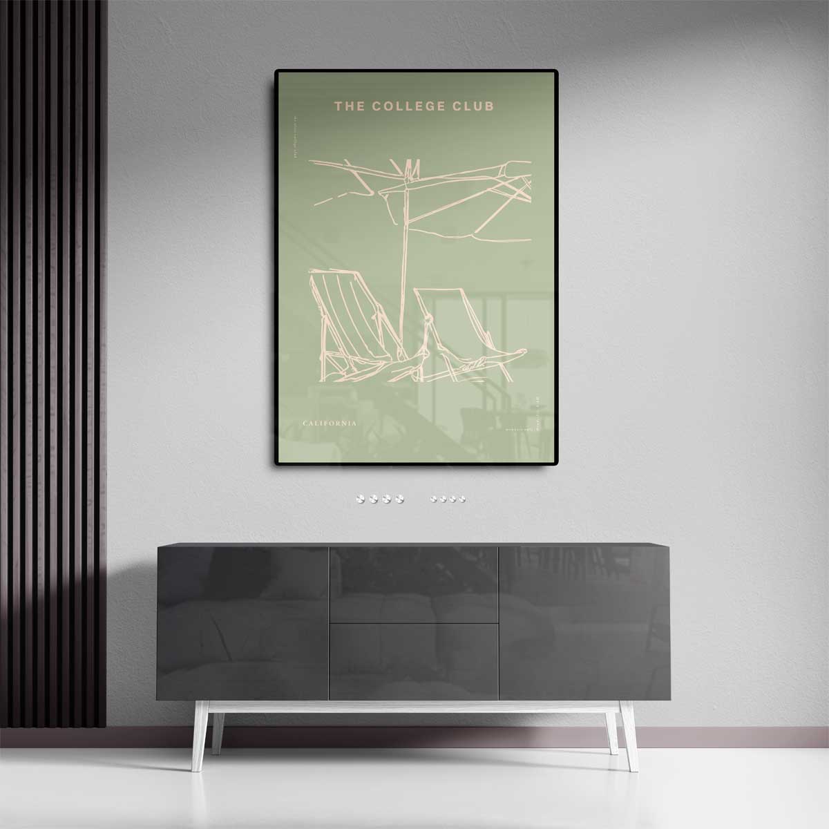 Strandstoelen Onder Parasol – dibond kunstwerk als wanddecoratie