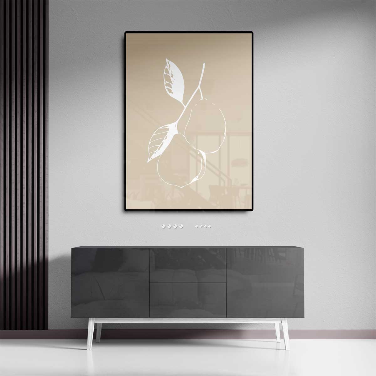 Pears in Silhouette – staand kunstwerk voor modern interieur