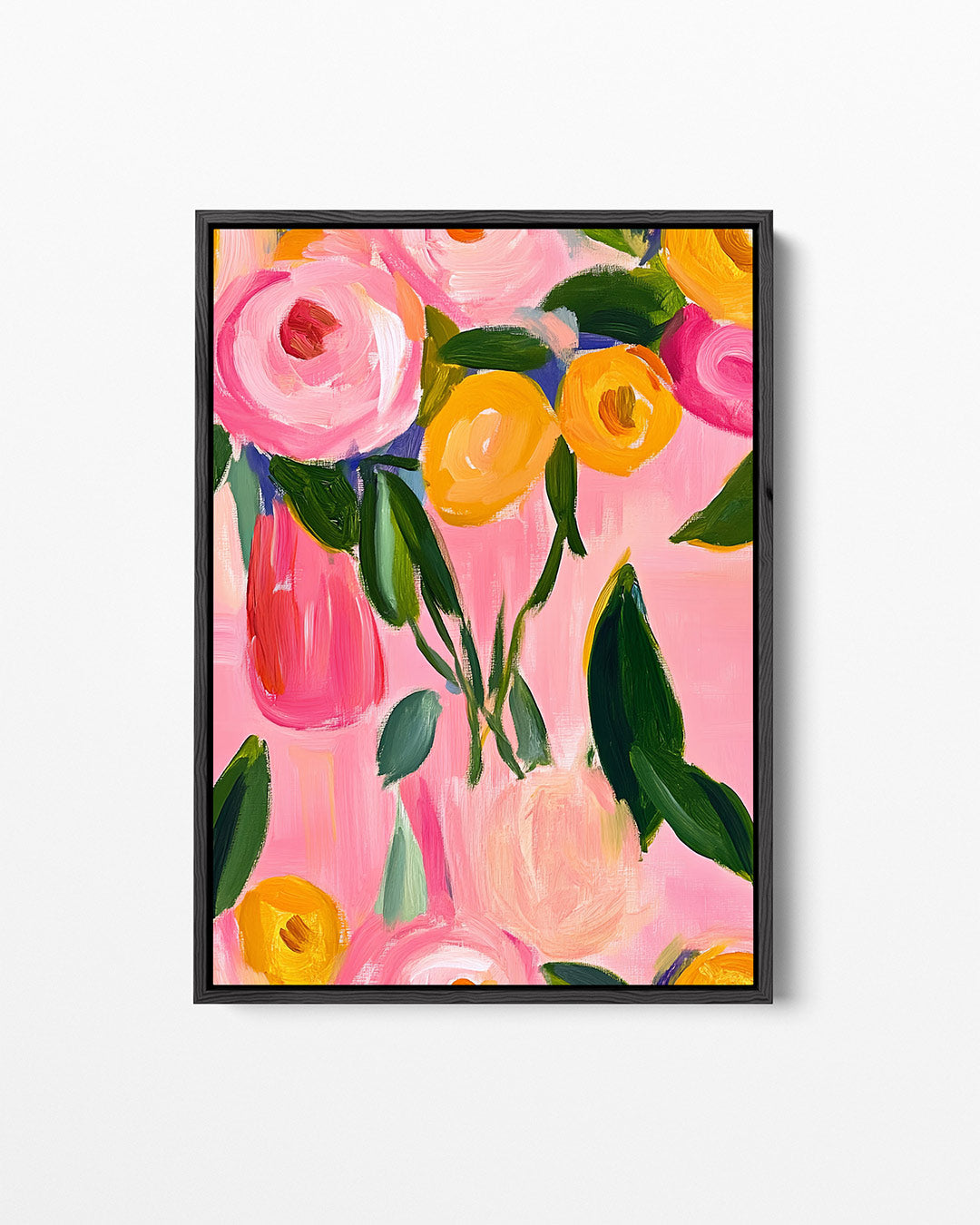 Bloemrijke kleurenexplosie – Roze – staand wanddecoratie kunstwerk