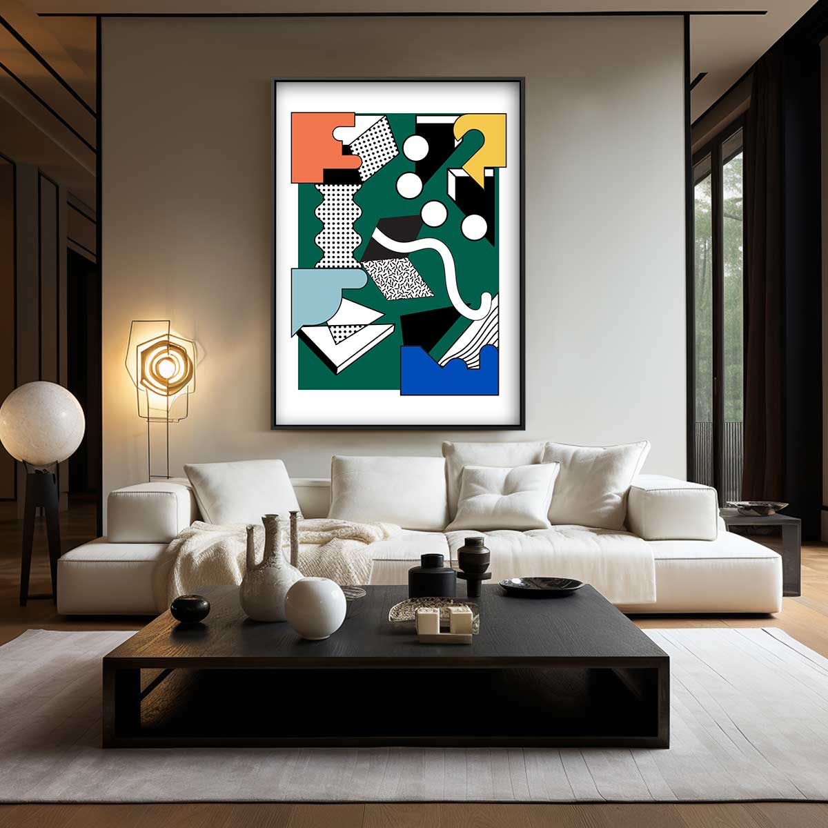 Kleurrijk Labyrint – modern portret kunstwerk van WallArtistic
