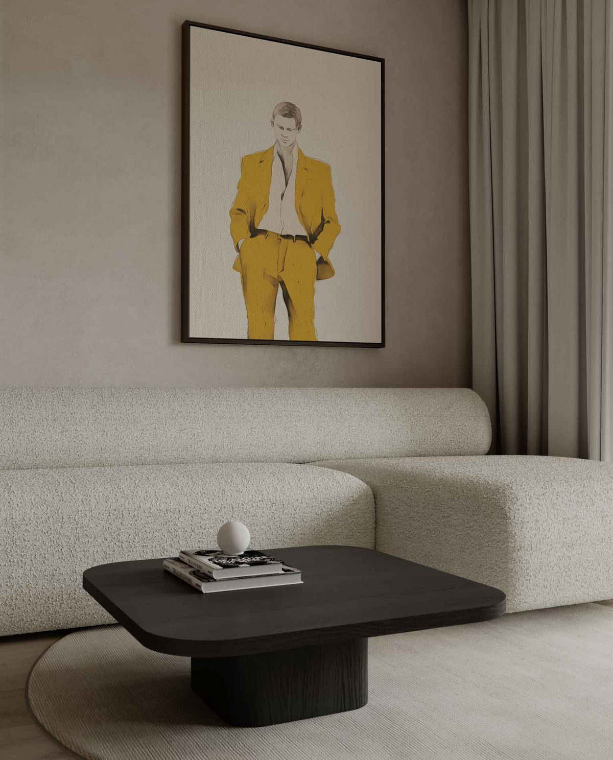 Elegante Stijl in Geel – canvas wanddecoratie in portret formaat