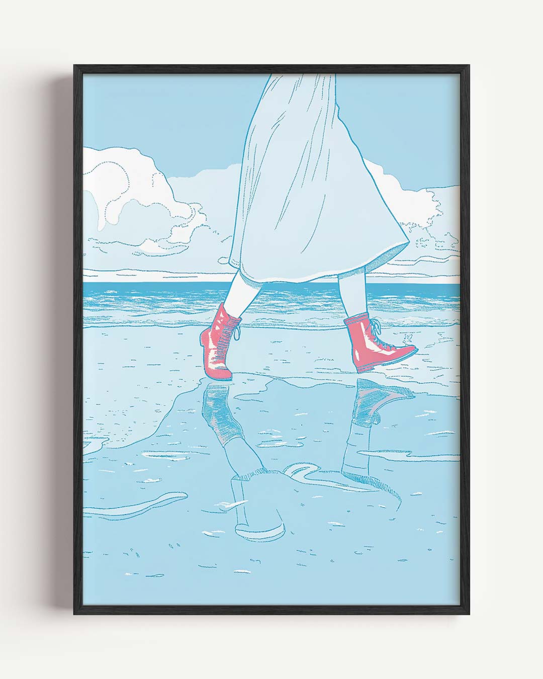 Strandwandeling in Stijl – zomer portret poster als wanddecoratie