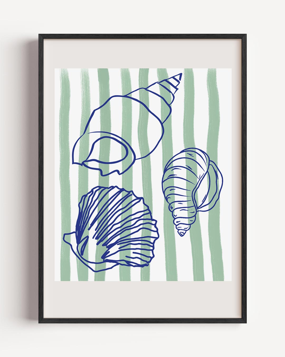 Tijdloze Strandvibes Schelpenposter – zomer portret poster als wanddecoratie
