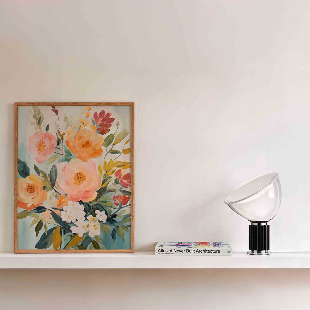 Bloemenboeket – bloemen wandkunst als portret poster