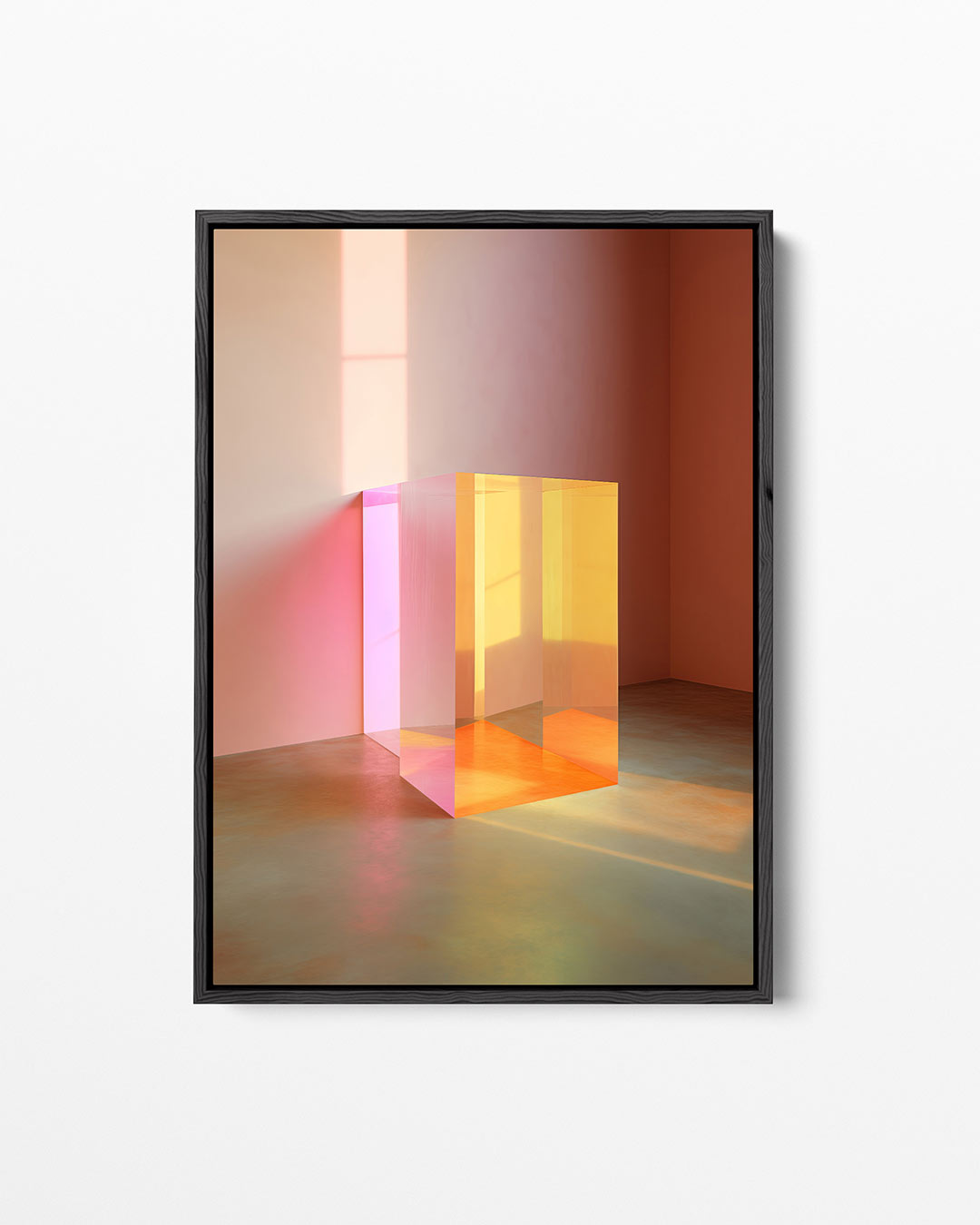 Transparante kleurenkubus – staand wanddecoratie kunstwerk
