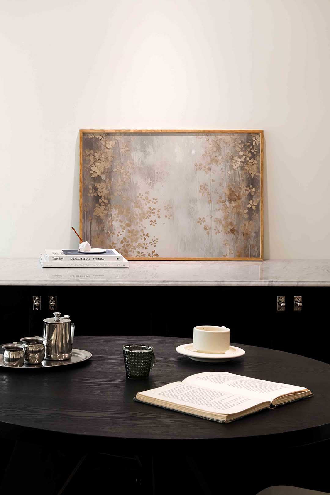 Bloemmotief – abstracte poster in liggend formaat