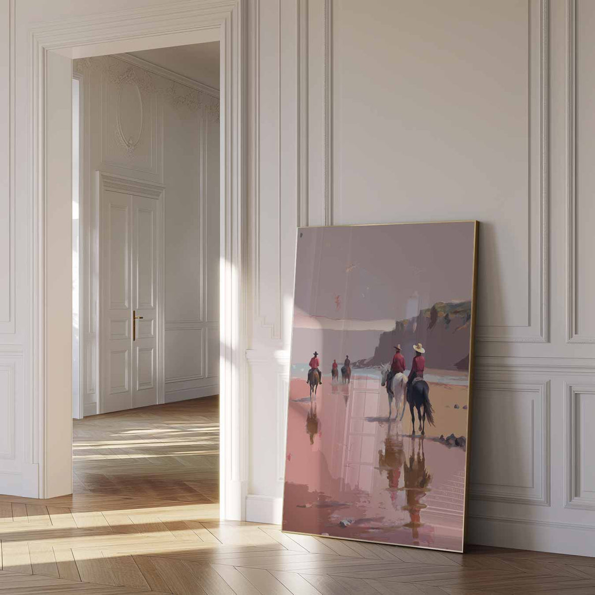Cowboys op het Strand – paas poster als vrolijke staande wanddecoratie