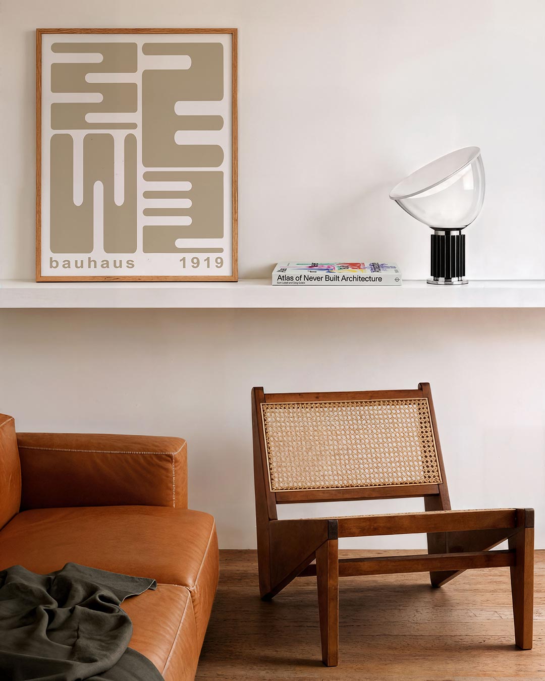 Vormritme en lijnen – staande Bauhaus poster voor aan de muur