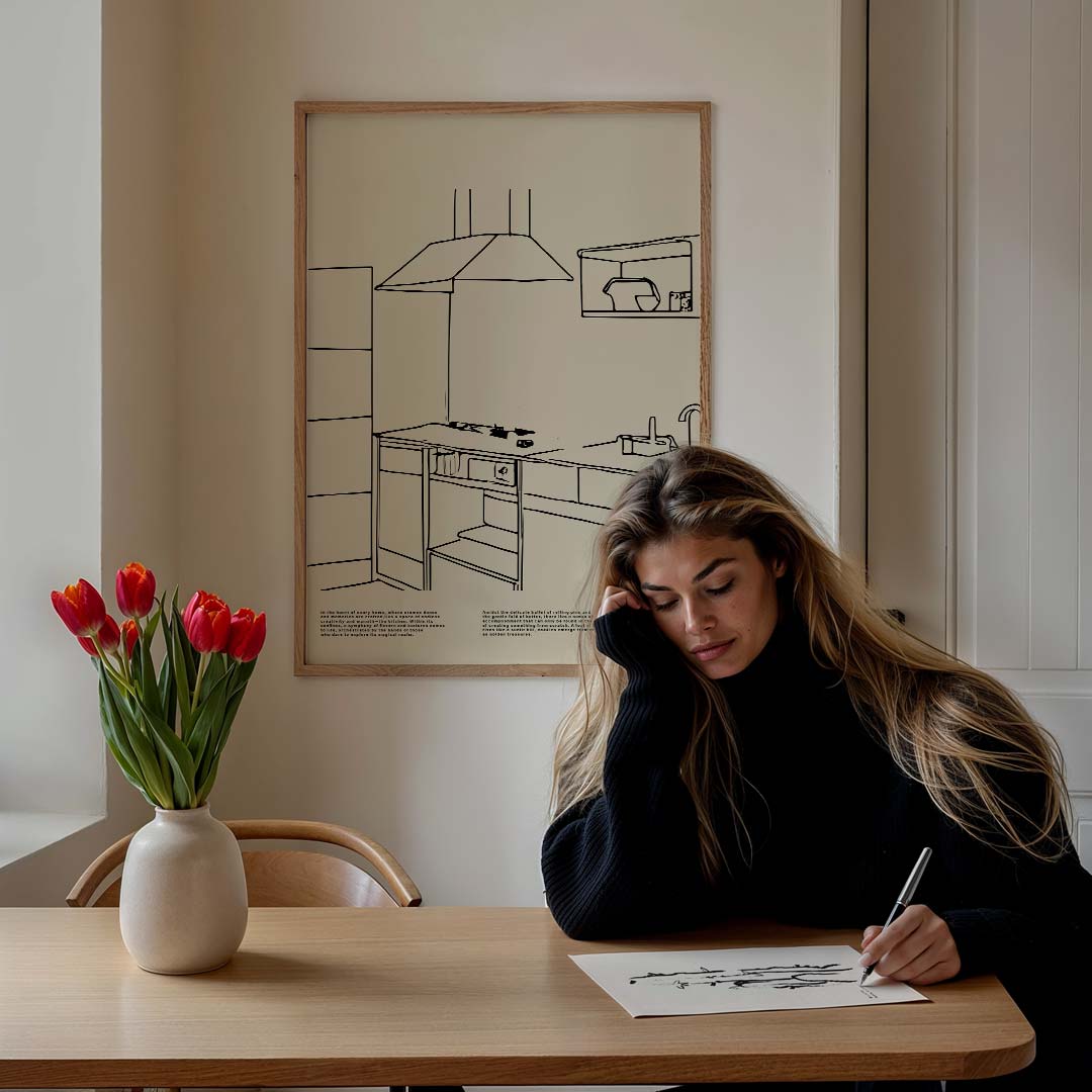 Minimalistische Keukenposters – culinaire wandkunst als portret poster