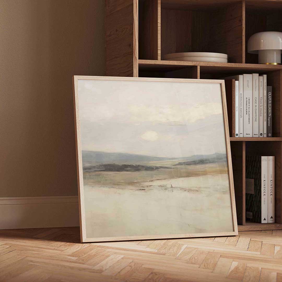 Landschap met bergen – vintage wandkunst als vierkante poster