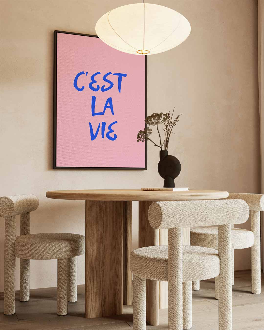 C'est La Vie Wanddecoratie – canvas wanddecoratie in portret formaat