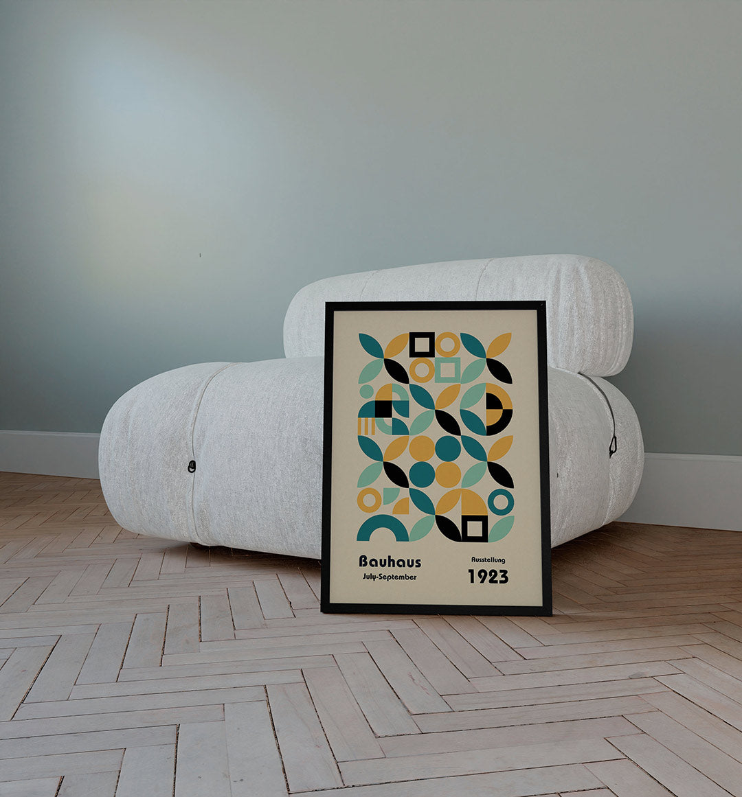 Vormritme en kleur – staande Bauhaus poster voor aan de muur