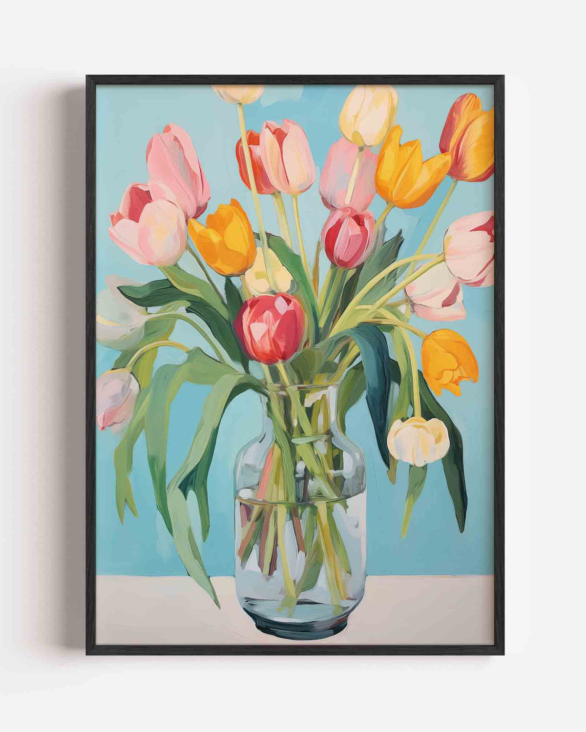 Tulpen in vaas – bloemen portret poster als wanddecoratie
