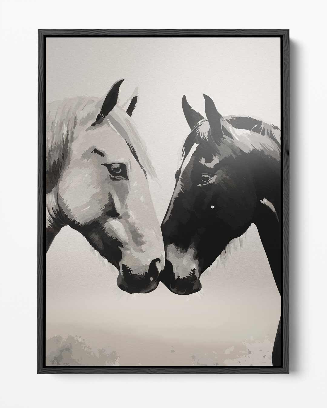 Vriendschap van Paarden – portret kunstwerk als wanddecoratie