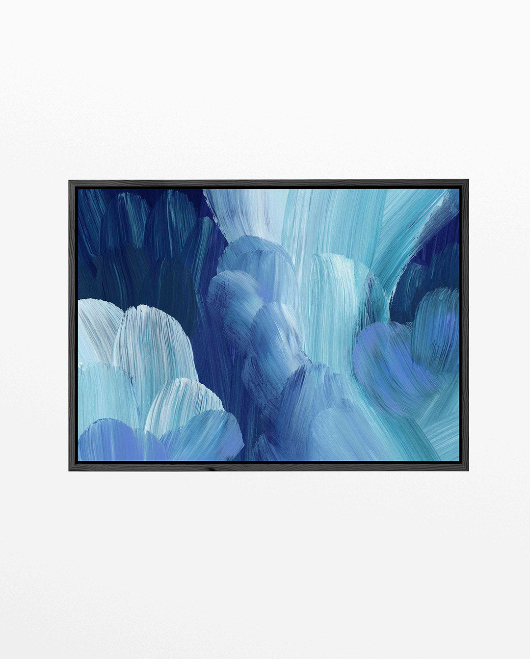 Dynamische blauwtinten – Beweging – liggend wanddecoratie kunstwerk
