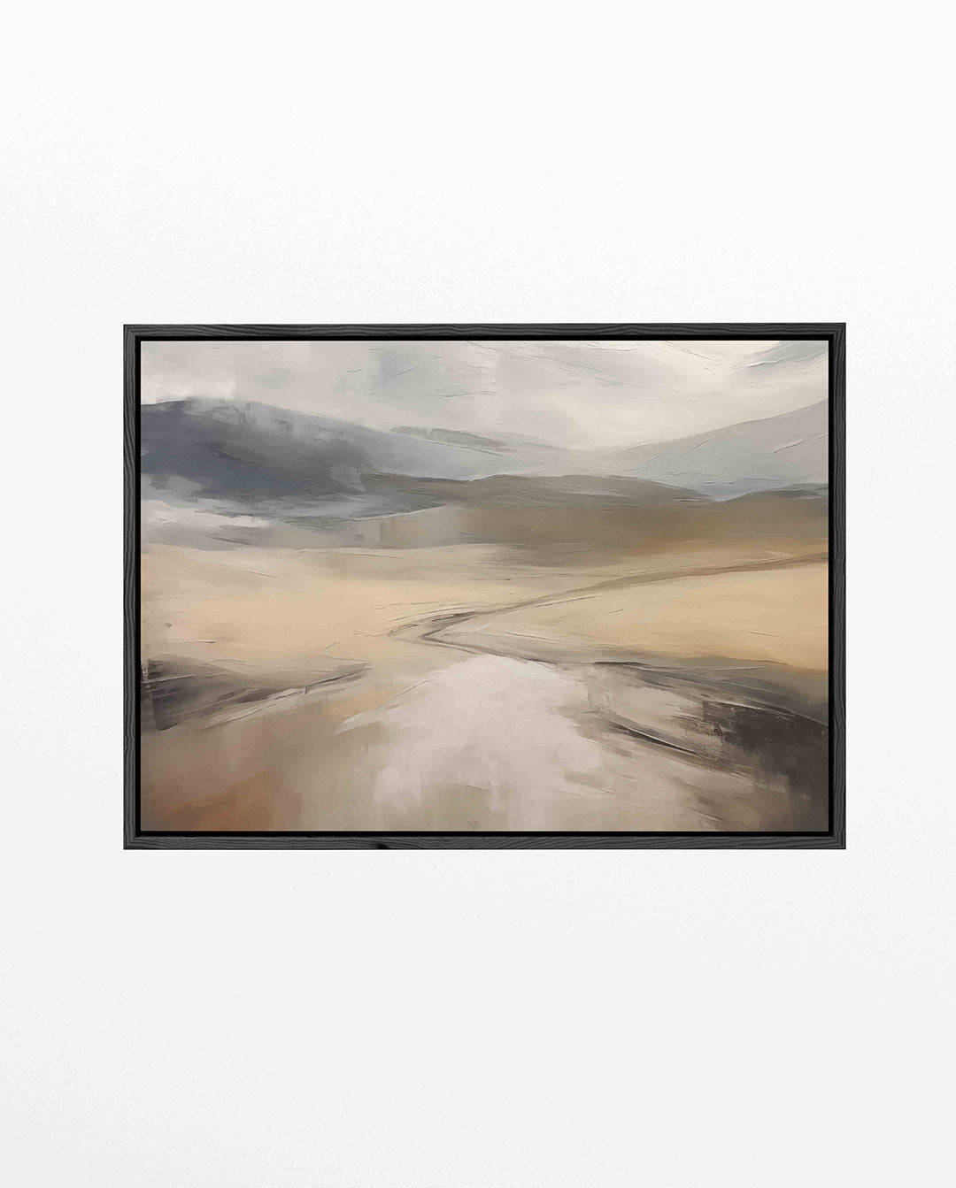 Landschap in neutrale tinten – Lijnen – liggend abstract kunstwerk