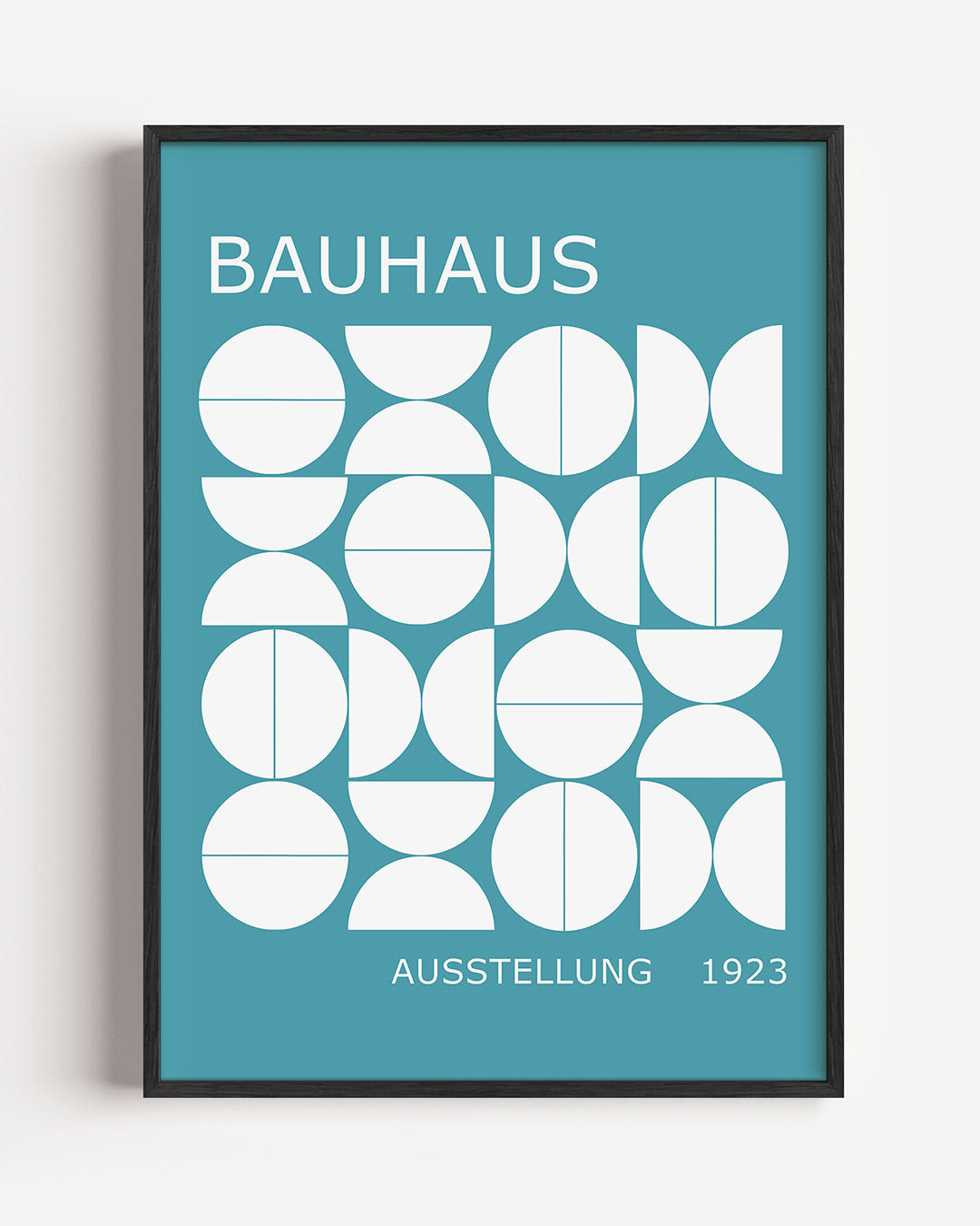 Vormritme en kleur – staande Bauhaus poster als wanddecoratie