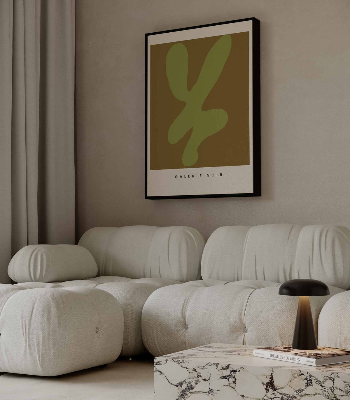 Organische Vormen in Groen – staande wandkunst voor woonkamer of interieur