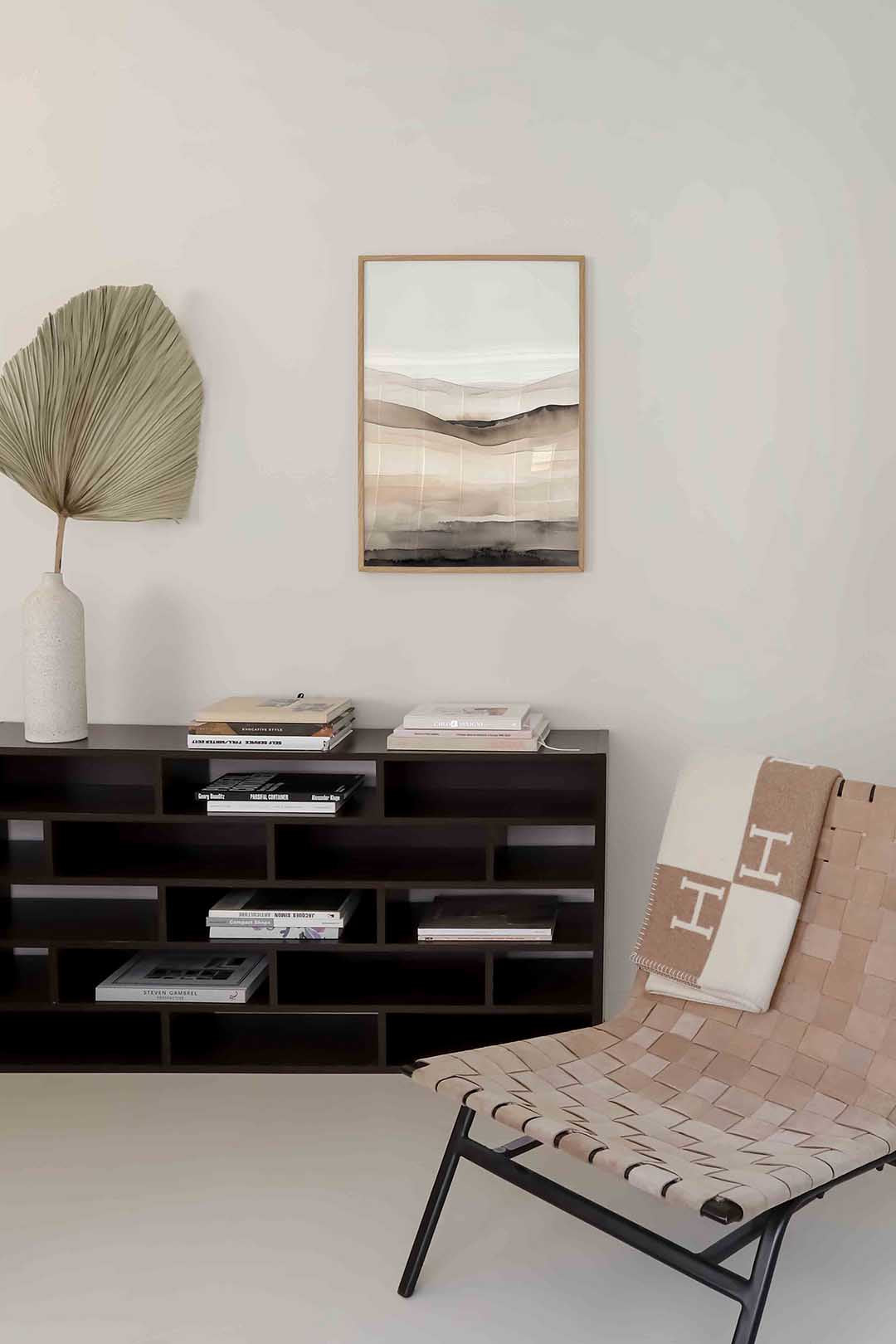 Landschap in beige – natuur poster in staand formaat